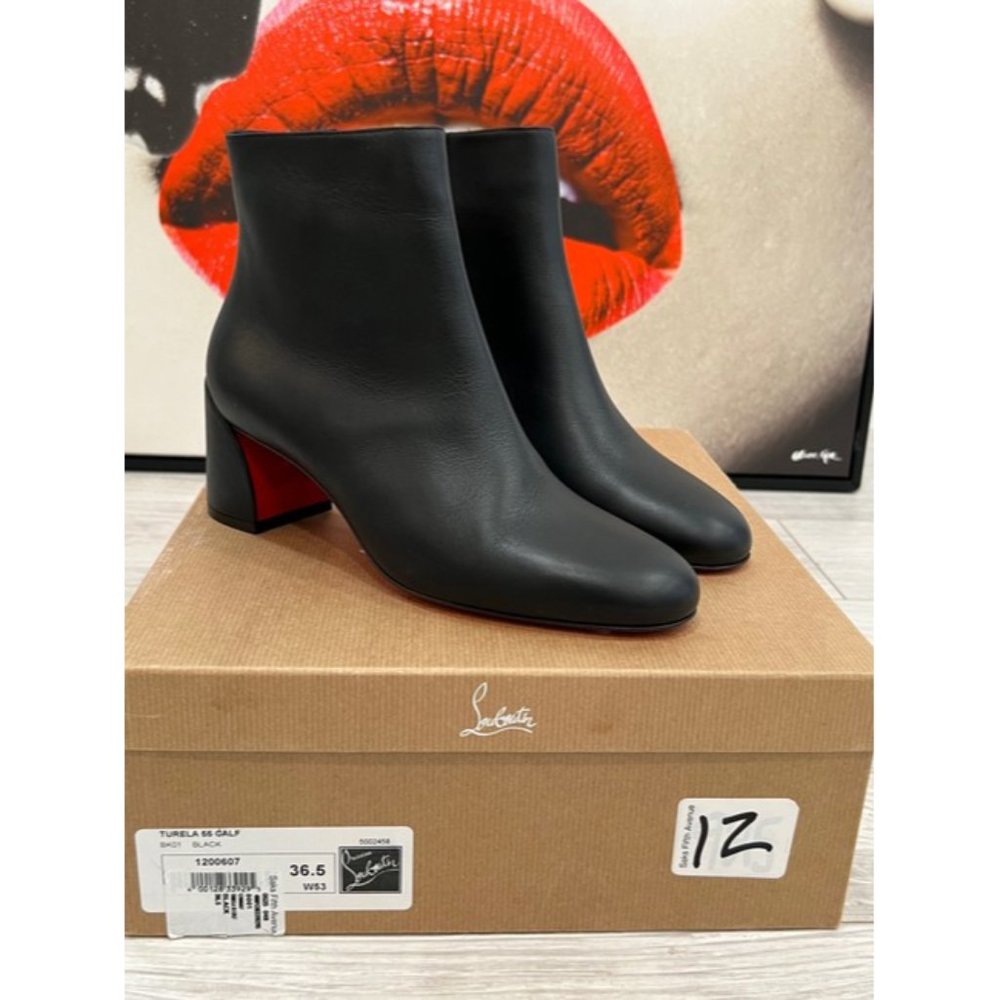 Christian Louboutin Turela Ankle Leather Boots In Bla… - Gem